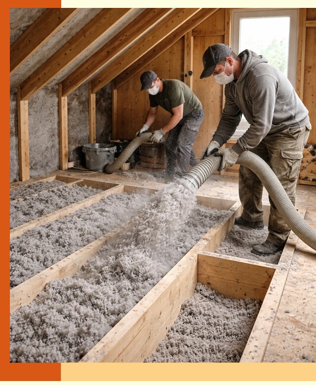 Утепление мансарды эковатой в Елизово с гарантией качества