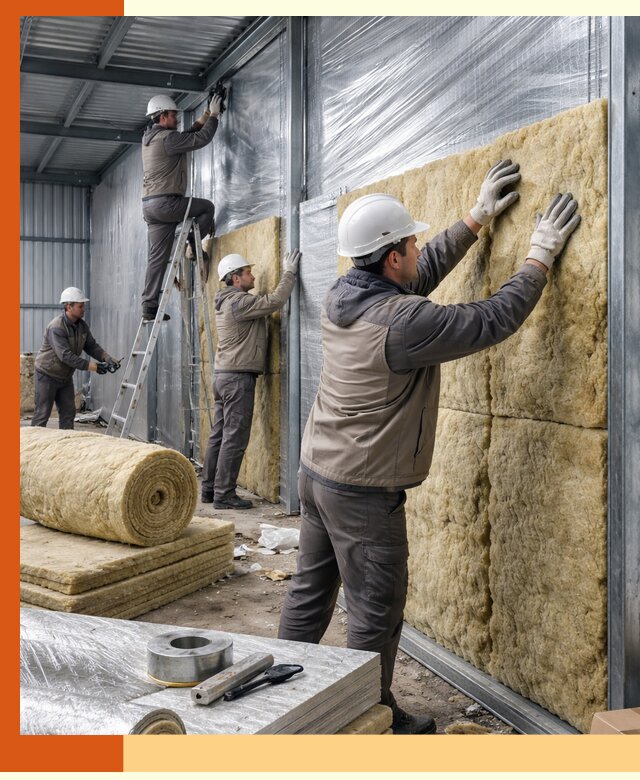 Утепление металлического склада в Елизово: теплоизоляция и герметизация