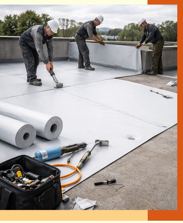 Гидроизоляция мембранной кровли в Елизово от 7596 руб./м² — профессионально | ТепломастерЛзв