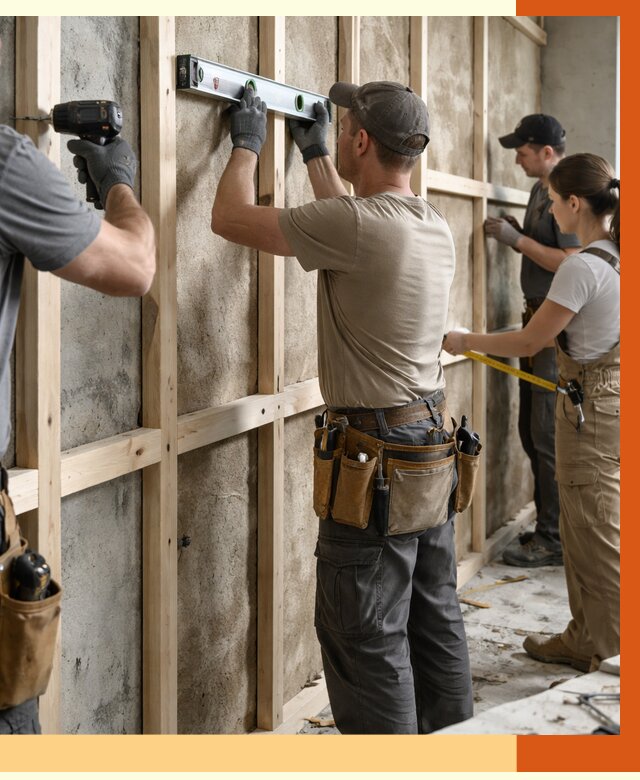 Монтаж обрешетки под утепление в Елизово от 1165 руб/м² | Заказать у ТепломастерЛзв